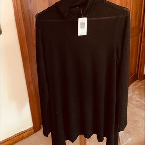 Torrid size 1X black sharkbite mock blouse